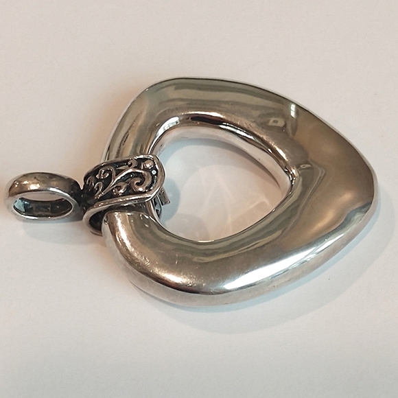 Sterling Silver 925 Heart Pendant Minimalist Design - Picture 5 of 13